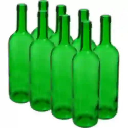 Бутылка для вина 0,75 л зеленая – упаковка 8 шт.