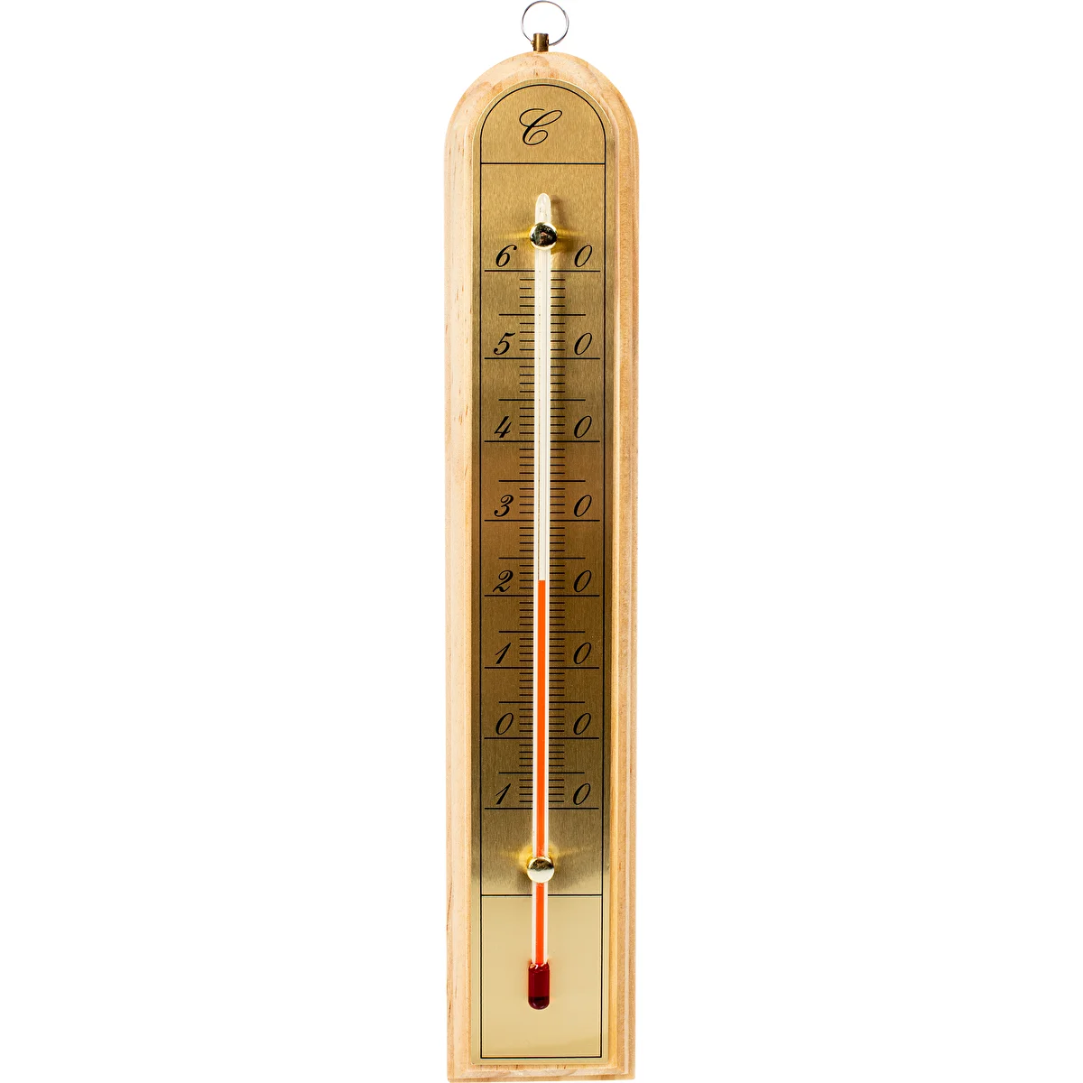 Комнатный термометр с золотистой шкалой (-10°C до +60°C) 28см микс