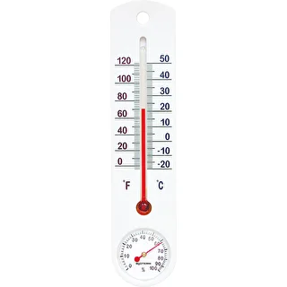 Универсальный белый термометр с гигрометром (-20°C до +50°C) 25см