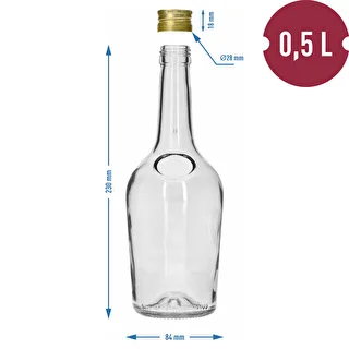 Бутылка GLORIA 0,5 л, с золотистой винтовой крышкой fi 28, 1 шт. – photo 6