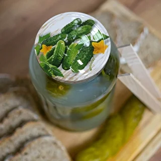 Банка винтовая 1,5 л, Ø82/6, с цветной крышкой + щипцы – photo 5