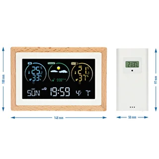 Метеостанция (RCC,DCF) - электронная, беспроводная, с подсветкой, с датчиком, белая – photo 14