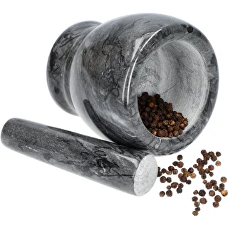 Ступка кухонная мраморная, черная, диаметр 10,5 см – photo 9