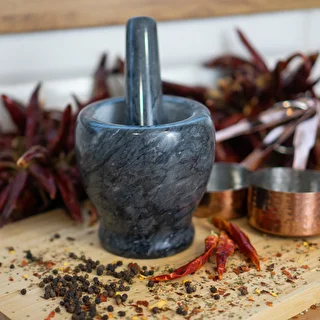 Ступка кухонная мраморная, черная, диаметр 10,5 см – photo 11