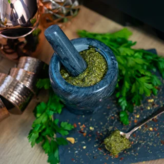 Ступка кухонная мраморная, черная, диаметр 10,5 см – photo 14