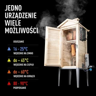 Садовая деревянная коптильня 200 л — dragON Wood 100E с электрическим нагревательным модулем и контроллером – photo 4