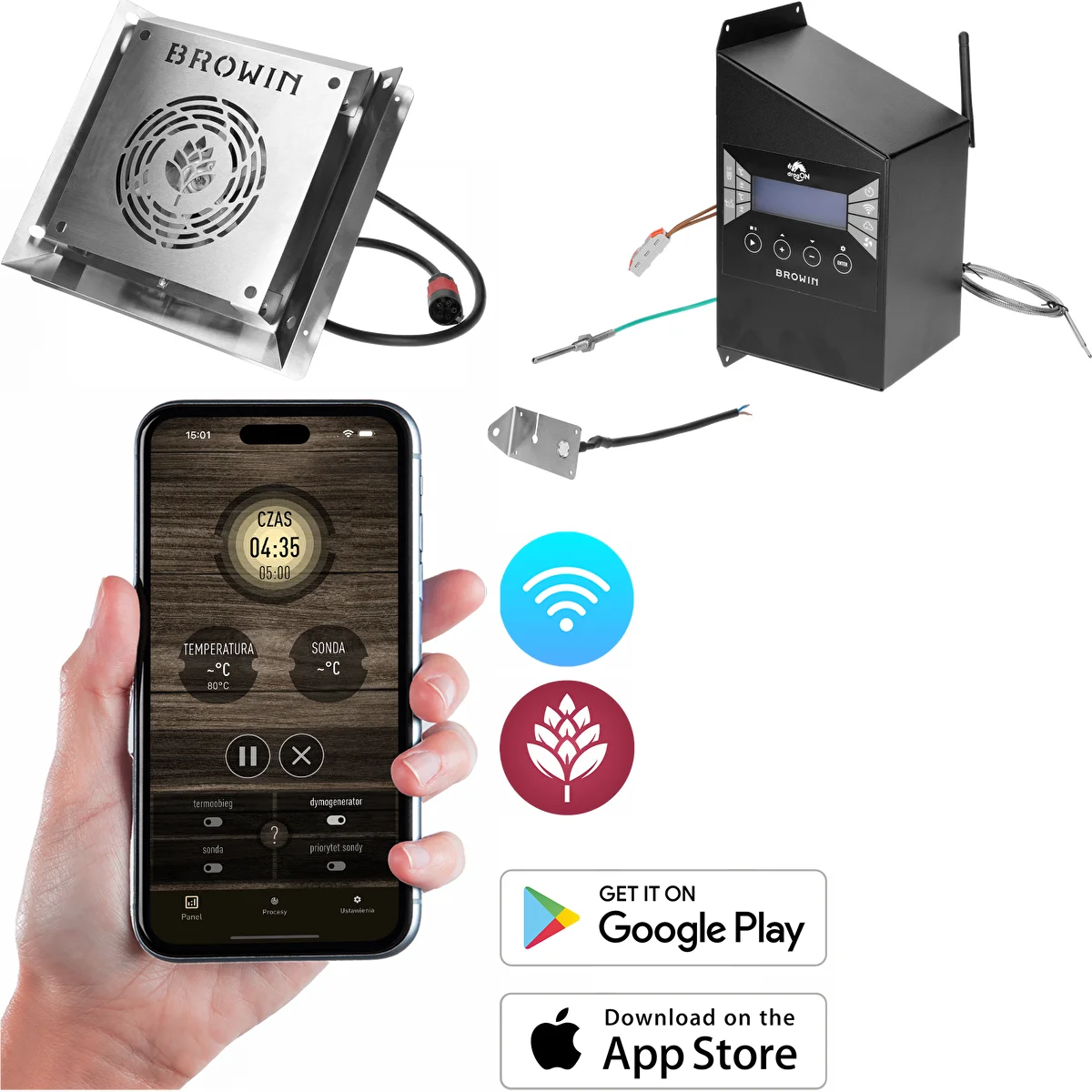 Набор электрических модулей с контроллером Wi‑Fi — dragON IQ, 1,5 кВт, для садовых коптилен