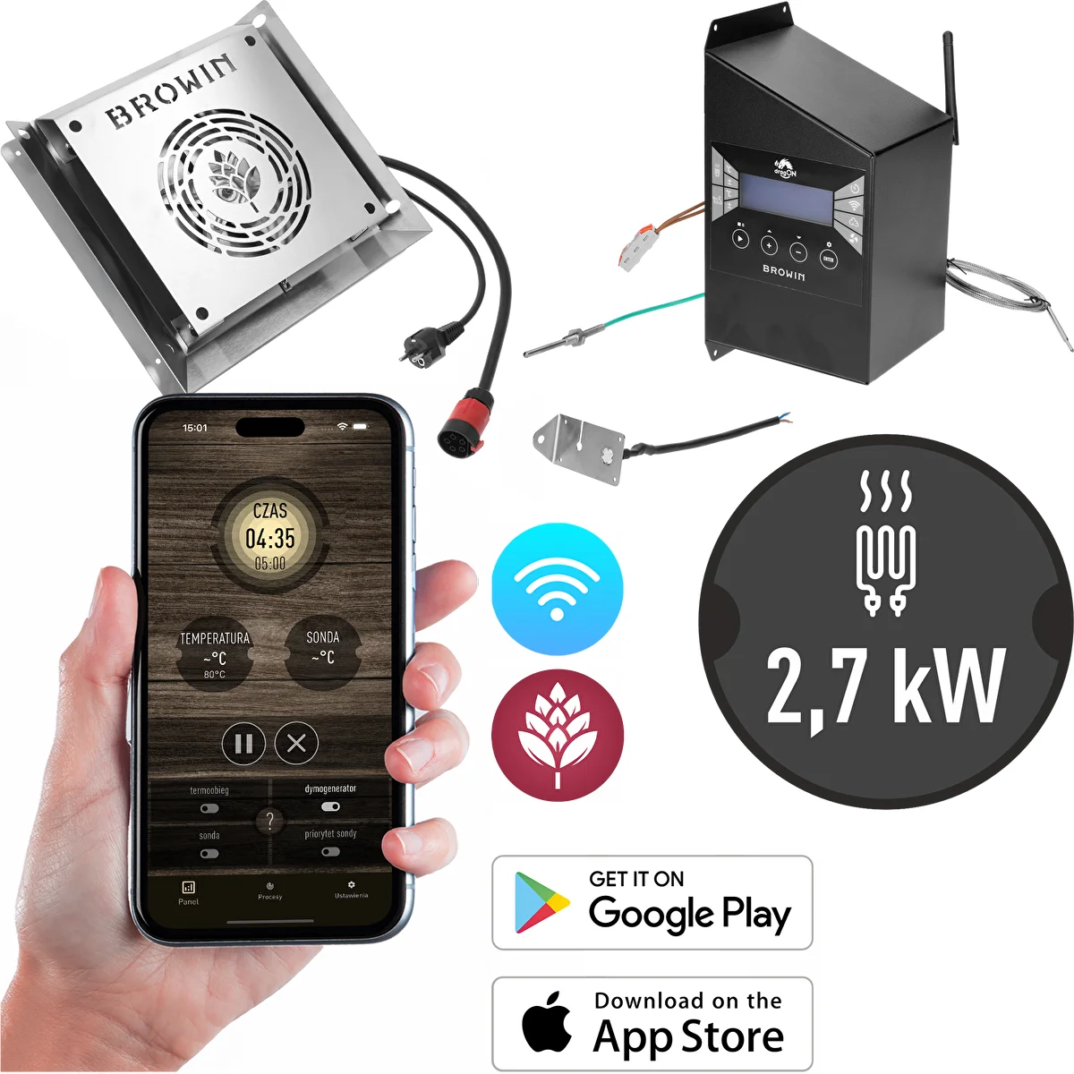 Набор модулей с контроллером Wi‑Fi — dragON IQ 2,7 кВт для садовых коптилен