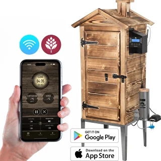 Коптильня с Wi‑Fi, 200 л — dragON WOOD 100IQ с электрическим модулем нагрева и контроллером, дровяная