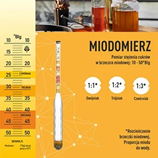 Неразбивающийся мёдометр с пробиркой, диапазон измерения 10-50°Blg – photo 6