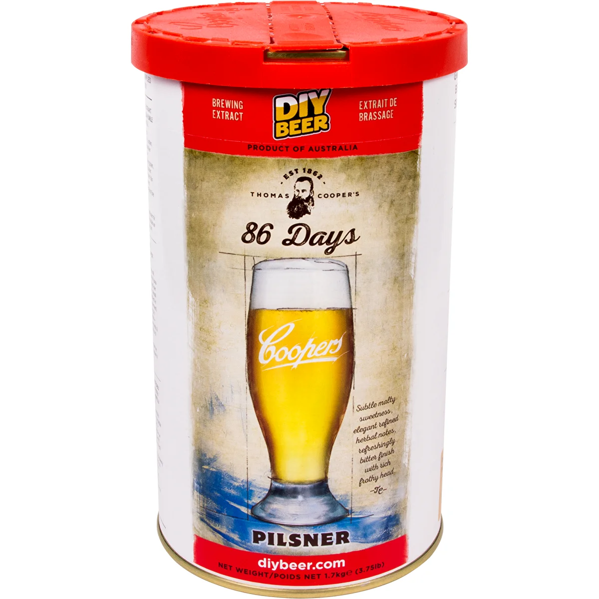 Концентрат для приготовления 23 л пива, 1,7 кг - 86 Days Pilsner