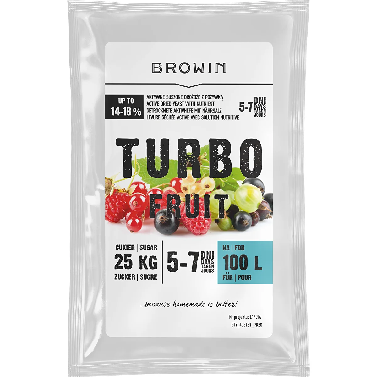Винные дрожжи Turbo Fruit 5-7 дней 100 л