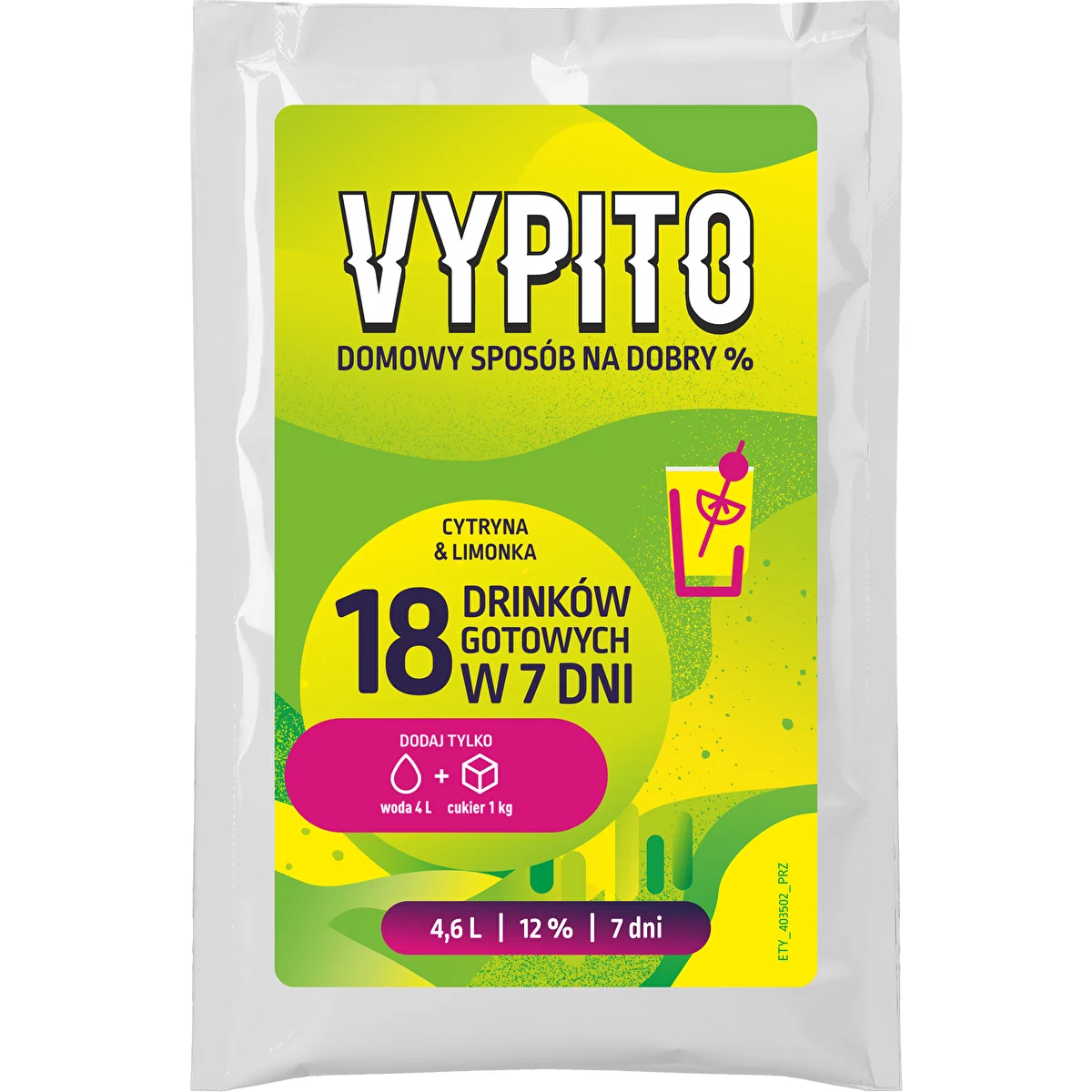 VYPITO 12%, пакет на 18 напитков - Лимон и лайм, 126 г