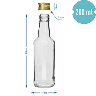 Бутылка монопольная 200 мл, с золотистой крышкой fi 28, 1 шт. – photo 5