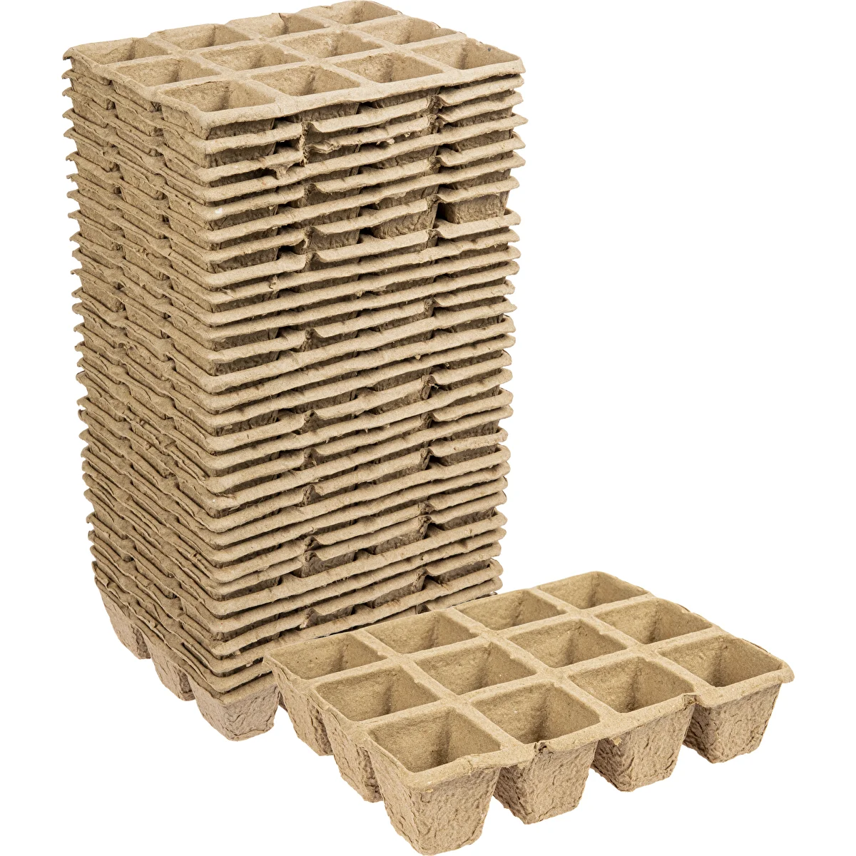 Горшки бумажные 4,5x5x4,5 см - 12 ячеек, 30шт.