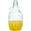 Бутыль "Dama" 5 л, с бугельной пробкой, в пластиковой желтой корзине  - 1 ['для вина', ' для ликера', ' для вина', ' для ликера', ' винная бутылка', ' винный галлон', ' для сока', ' с механическим затвором', ' стеклянная дама', ' стеклянная бутылка']