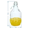 Бутыль "Dama" 5 л, с бугельной пробкой, в пластиковой желтой корзине - 2 ['для вина', ' для ликера', ' для вина', ' для ликера', ' винная бутылка', ' винный галлон', ' для сока', ' с механическим затвором', ' стеклянная дама', ' стеклянная бутылка']