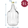 Бутыль Дама на 5 л с завинчивающейся крышкой без корзины (белое стекло, золотистая крышка) - 6 
