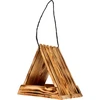 Деревянная кормушка для птиц - треугольная - 6 ['будка для птиц', ' домик для птиц', ' кормушка для птиц', ' деревянная кормушка', ' обожженная кормушка']