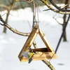 Деревянная кормушка для птиц - треугольная - 12 ['будка для птиц', ' домик для птиц', ' кормушка для птиц', ' деревянная кормушка', ' обожженная кормушка']