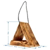 Деревянная кормушка для птиц - треугольная - 8 ['будка для птиц', ' домик для птиц', ' кормушка для птиц', ' деревянная кормушка', ' обожженная кормушка']