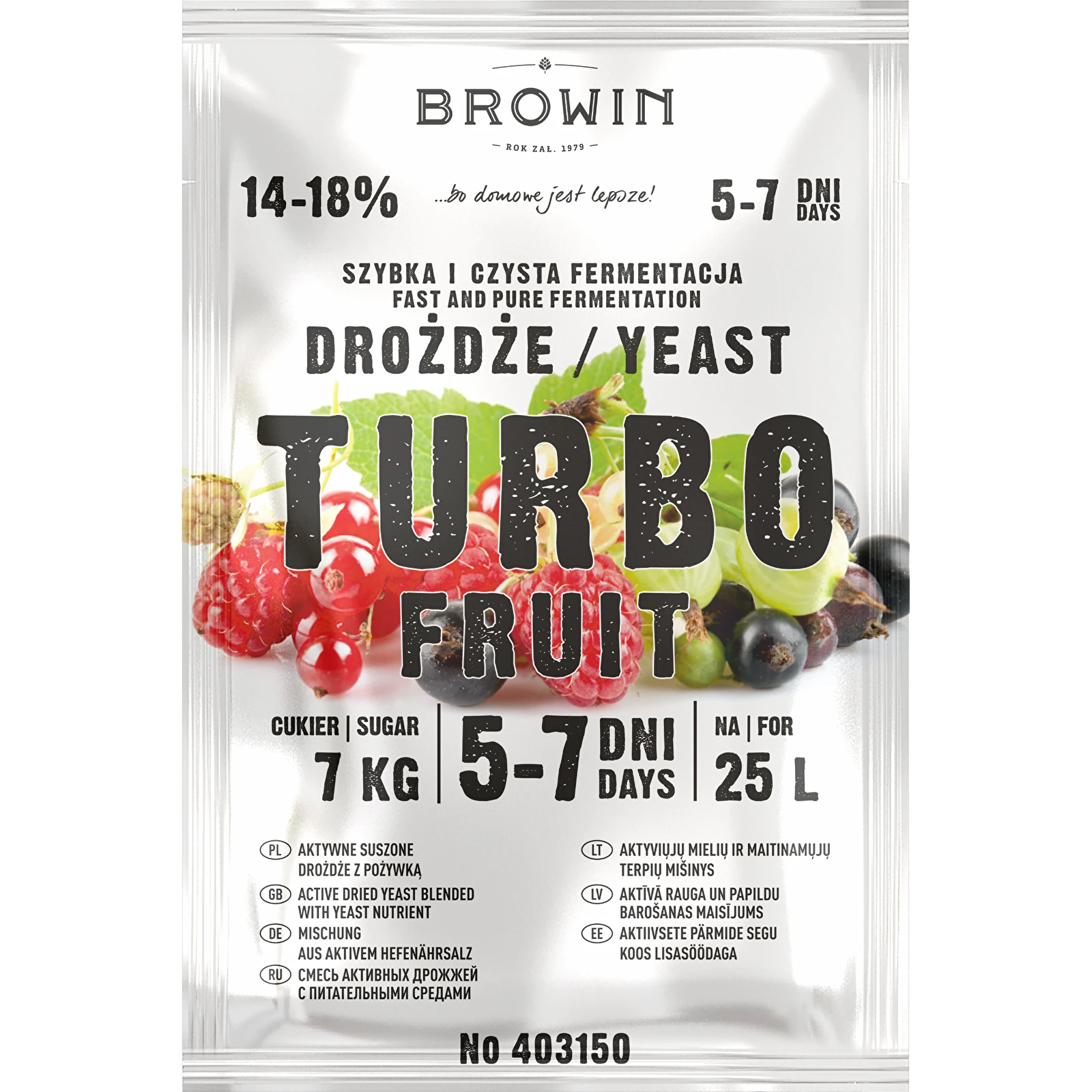 Дрожжи спиртовые TurboFruit 5-7 дней, 40 г