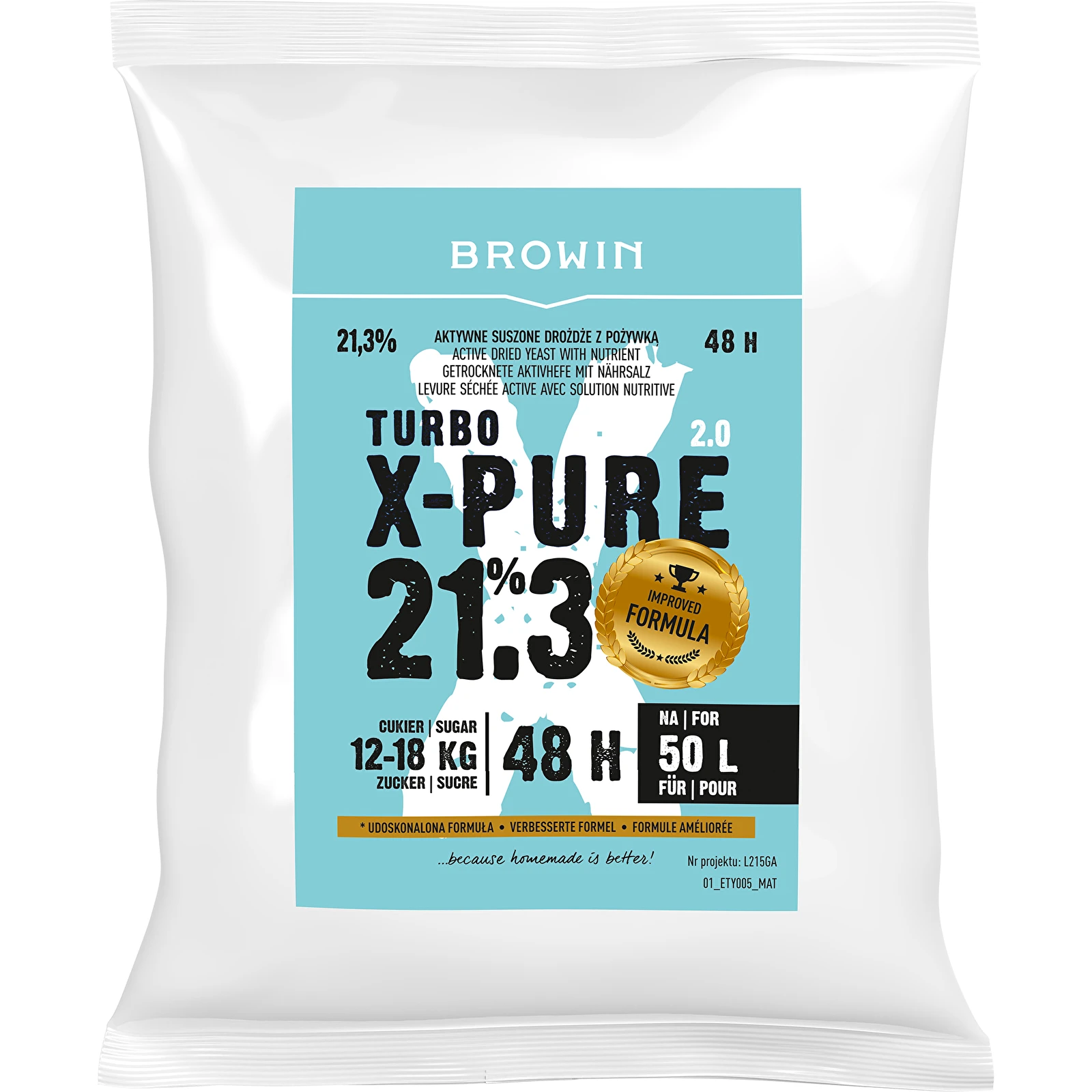 Дрожжи Turbo X-Pure 21,3%, 50 л