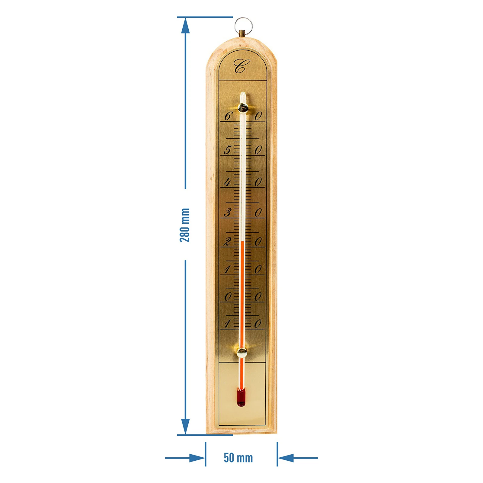 Комнатный термометр с золотистой шкалой, от -10 до 60°C symbol:013200