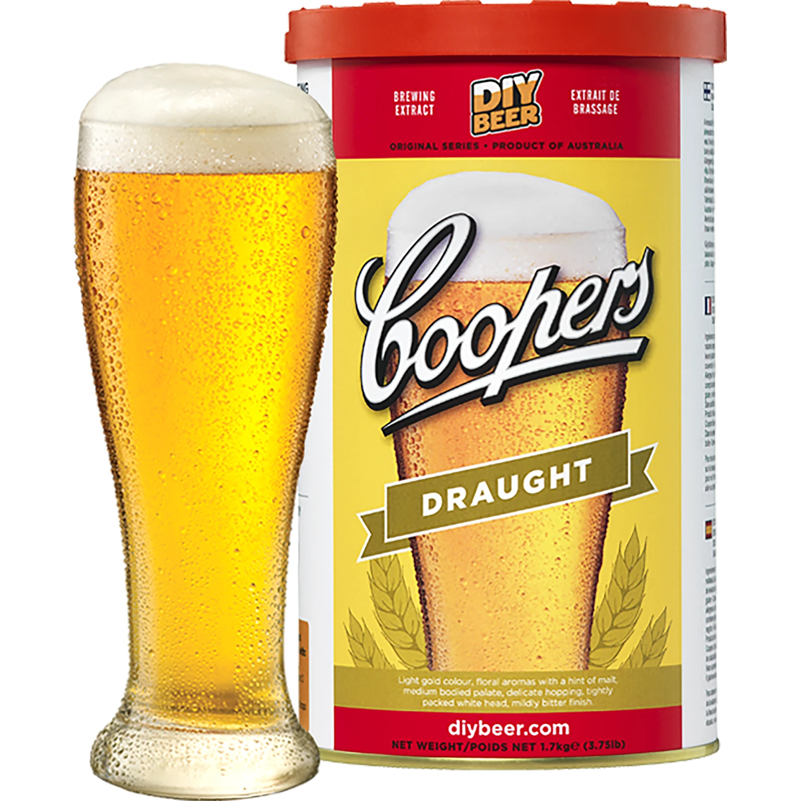 Концентрат для приготовления 23 л пива, 1,7 кг - DRAUGHT - COOPERS  (пивоварные комплекты coopers) - symbol:407220