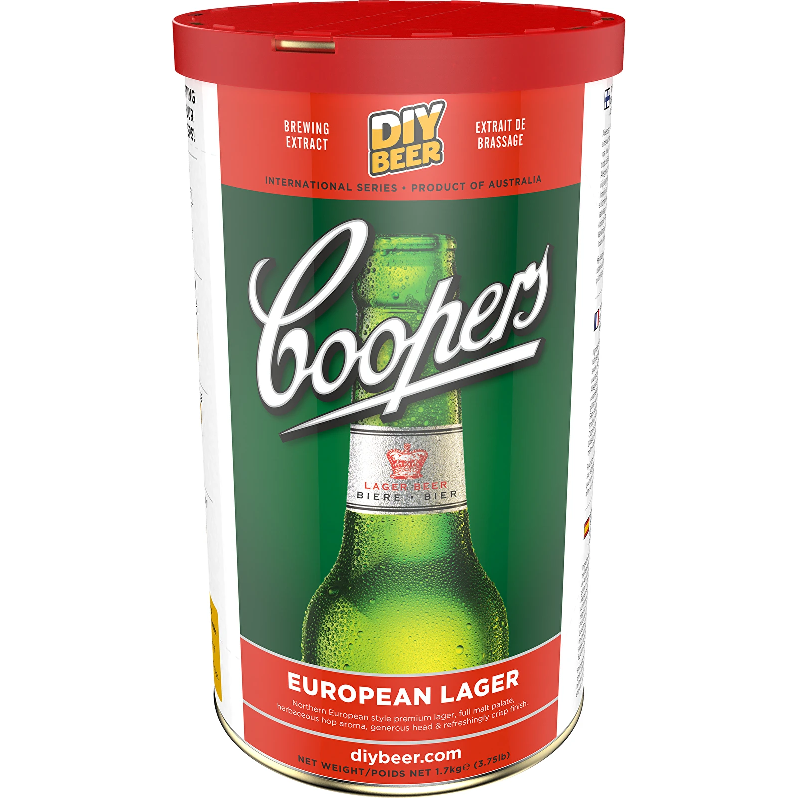 Концентрат для приготовления 23 л пива, 1,7 кг - EUROPEAN LAGER - COOPERS  (пивоварные комплекты coopers) - symbol:407240