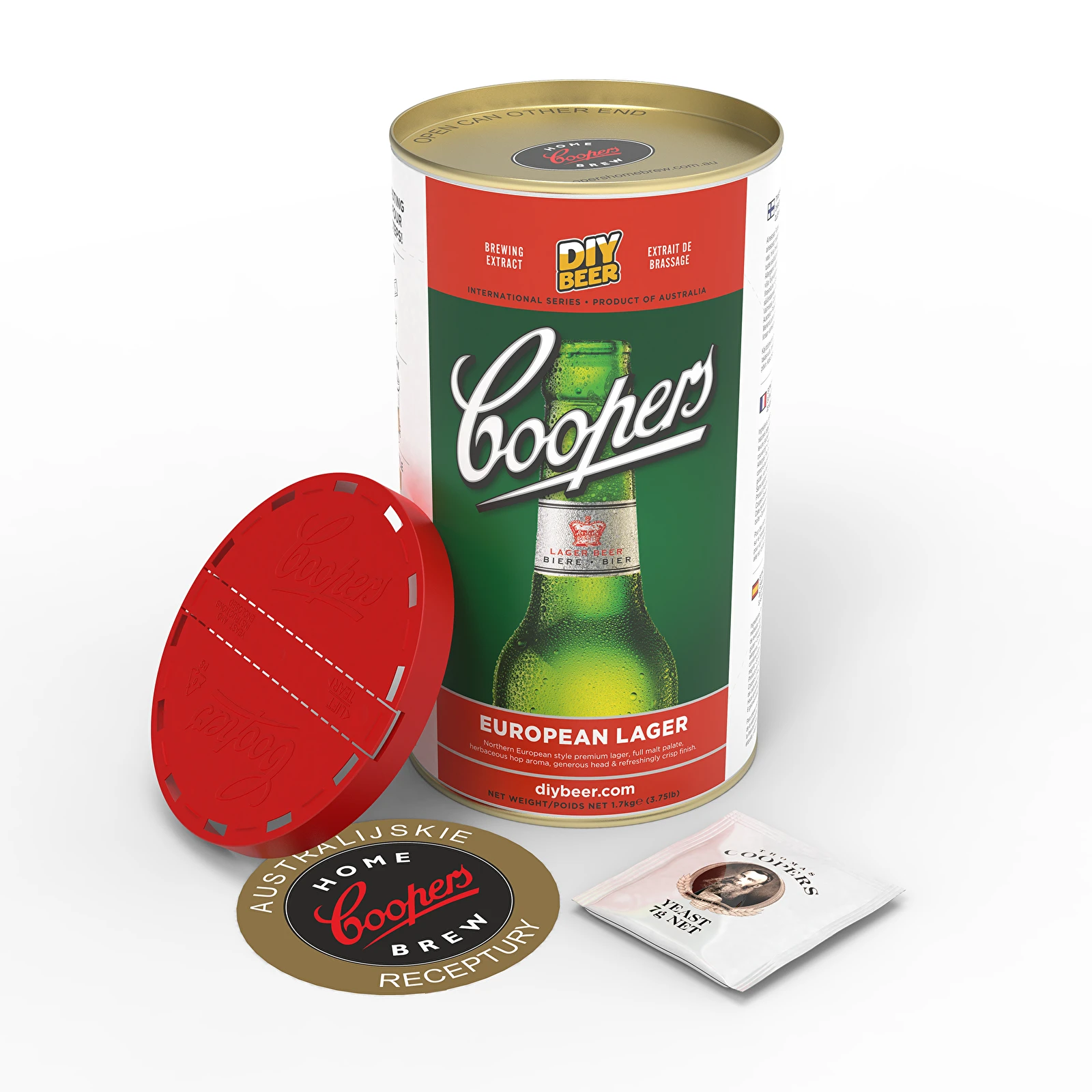 Концентрат для приготовления 23 л пива, 1,7 кг - EUROPEAN LAGER - COOPERS  (пивоварные комплекты coopers) - symbol:407240