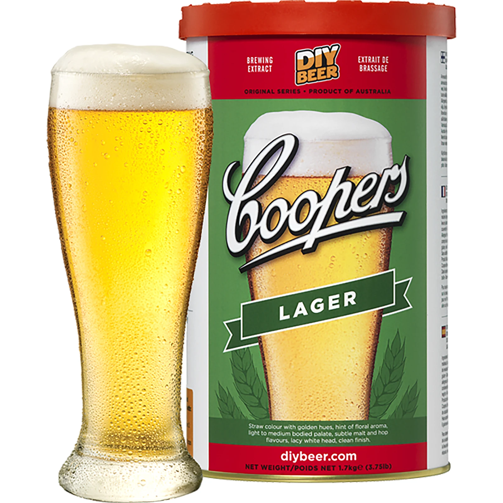 Концентрат для приготовления 23 л пива, 1,7 кг - LAGER - COOPERS  (пивоварные комплекты coopers) - symbol:407290