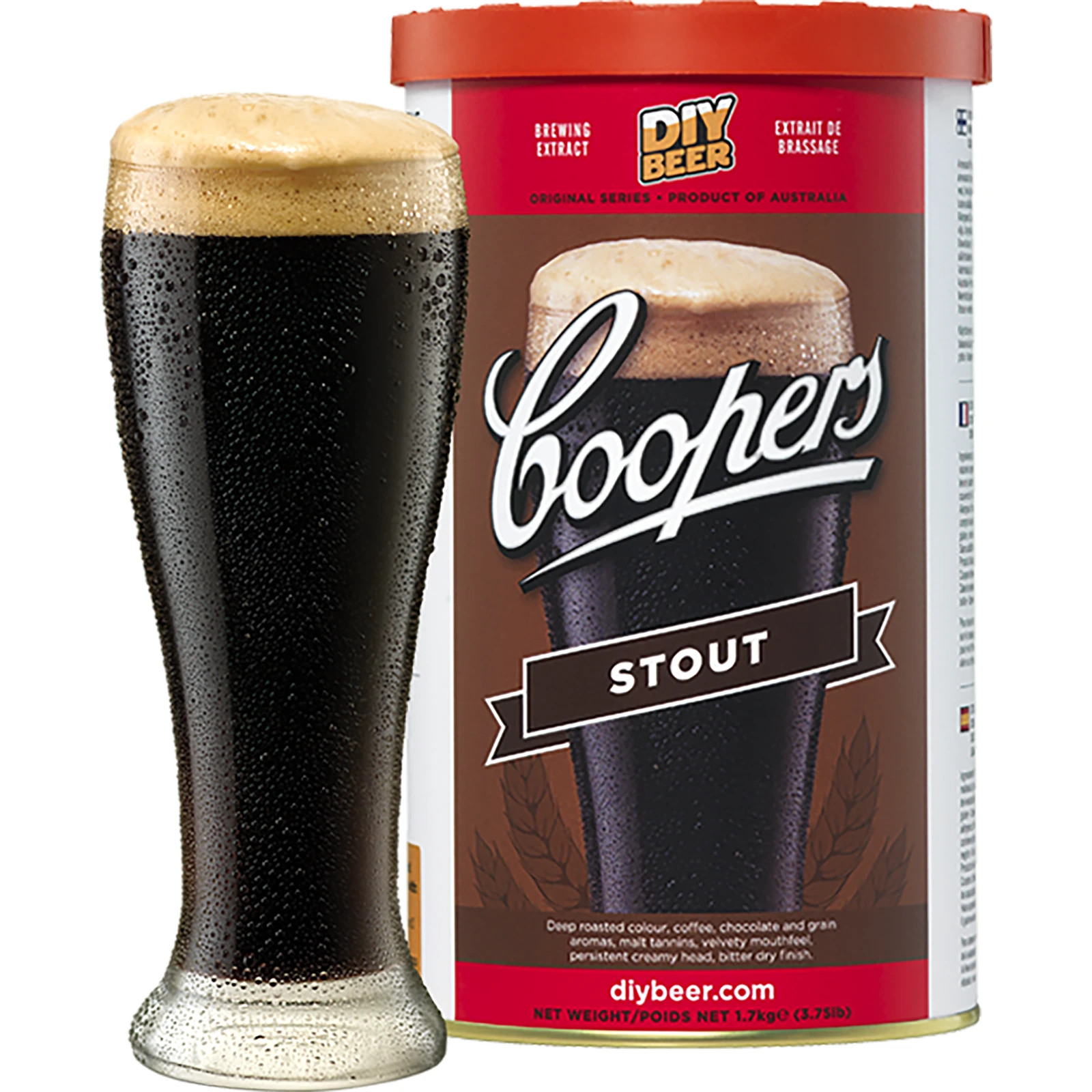 Концентрат для приготовления 23 л пива, 1,7 кг - STOUT - COOPERS  (пивоварные комплекты coopers) - symbol:407350