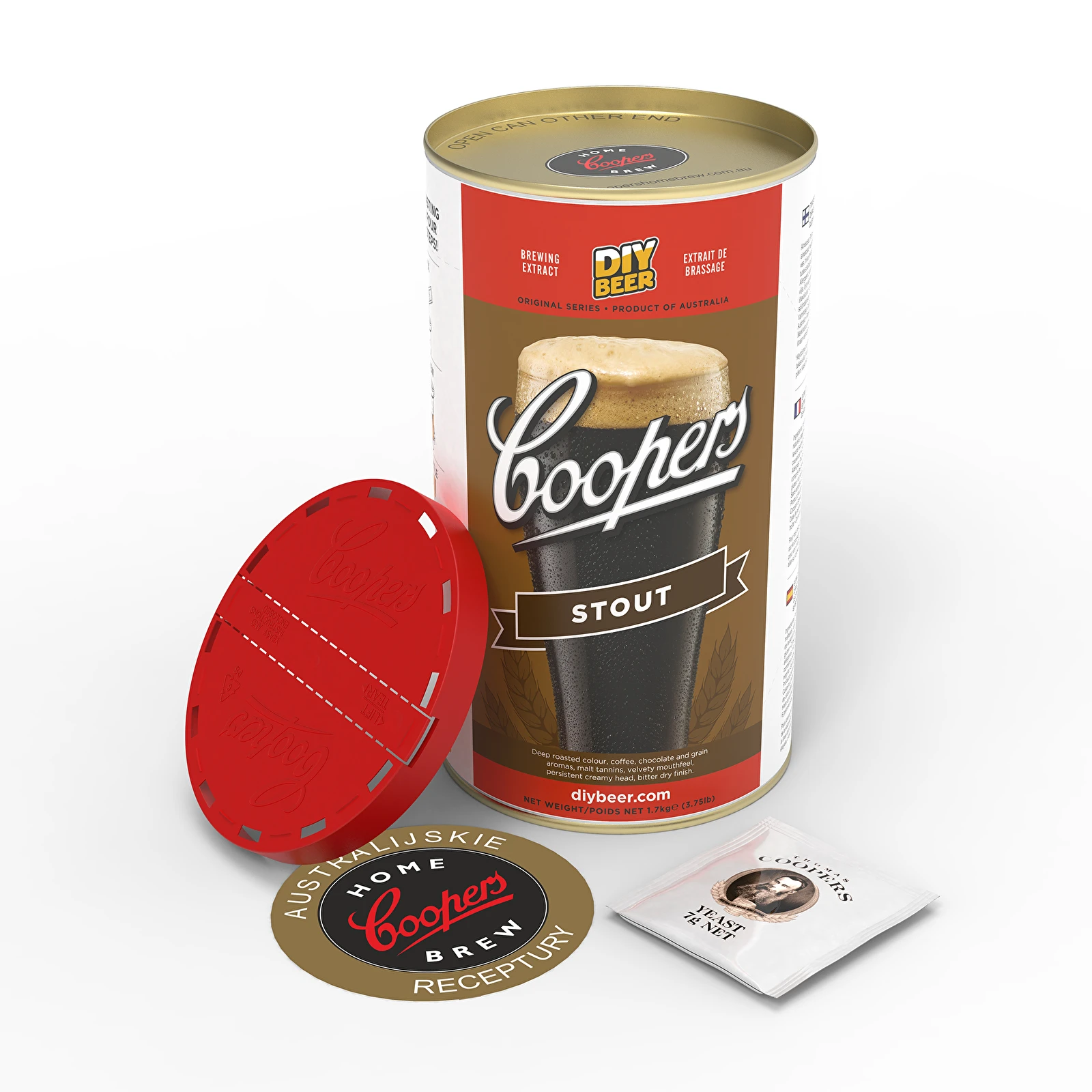 Концентрат для приготовления 23 л пива, 1,7 кг - STOUT - COOPERS  (пивоварные комплекты coopers) - symbol:407350