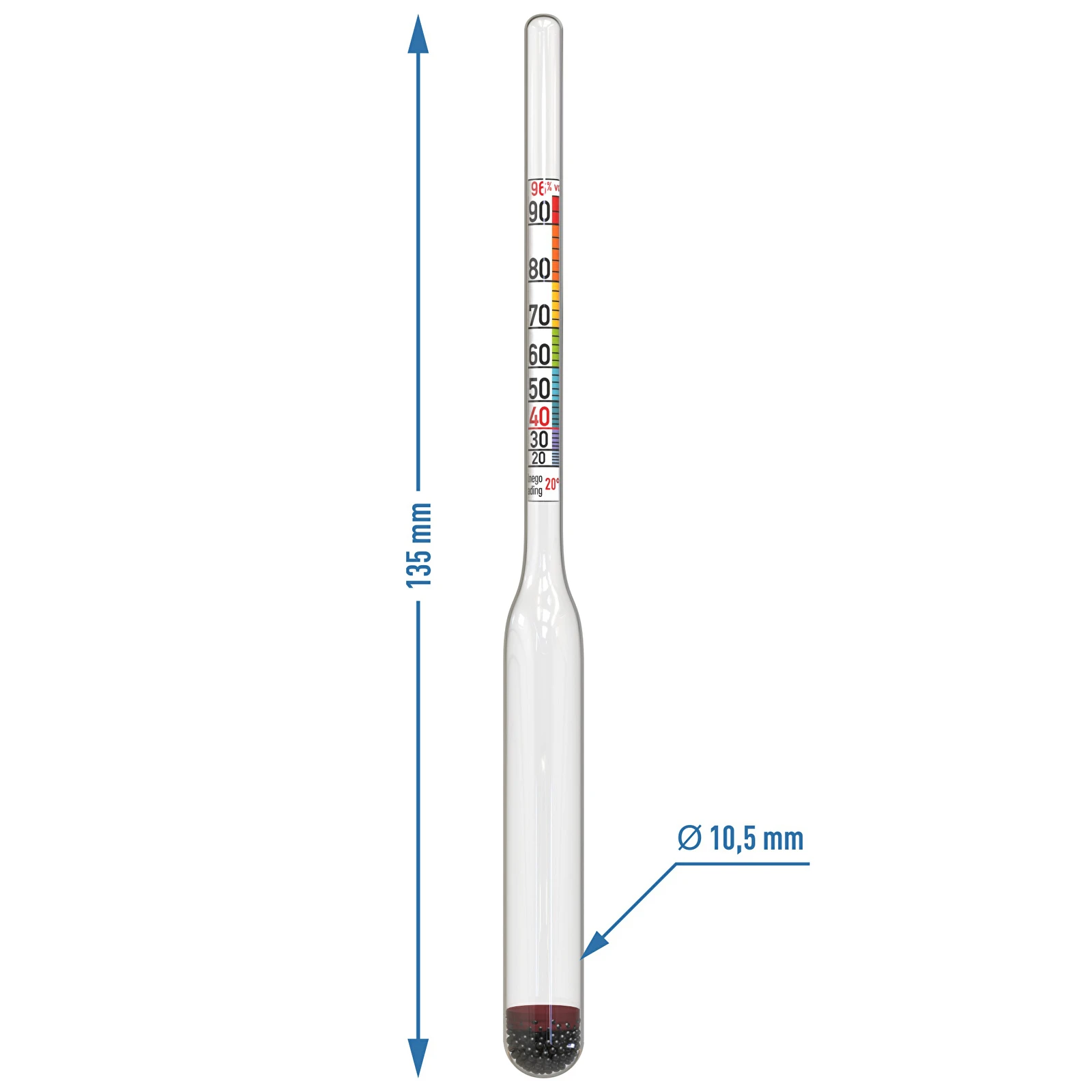 Мини-спиртометр для чистого спирта symbol:405603