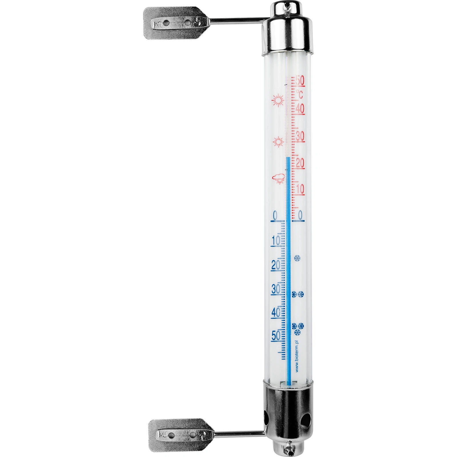 Оконный тбезртутный термометр с металлической оправой (-50°C до +50°C) 20см