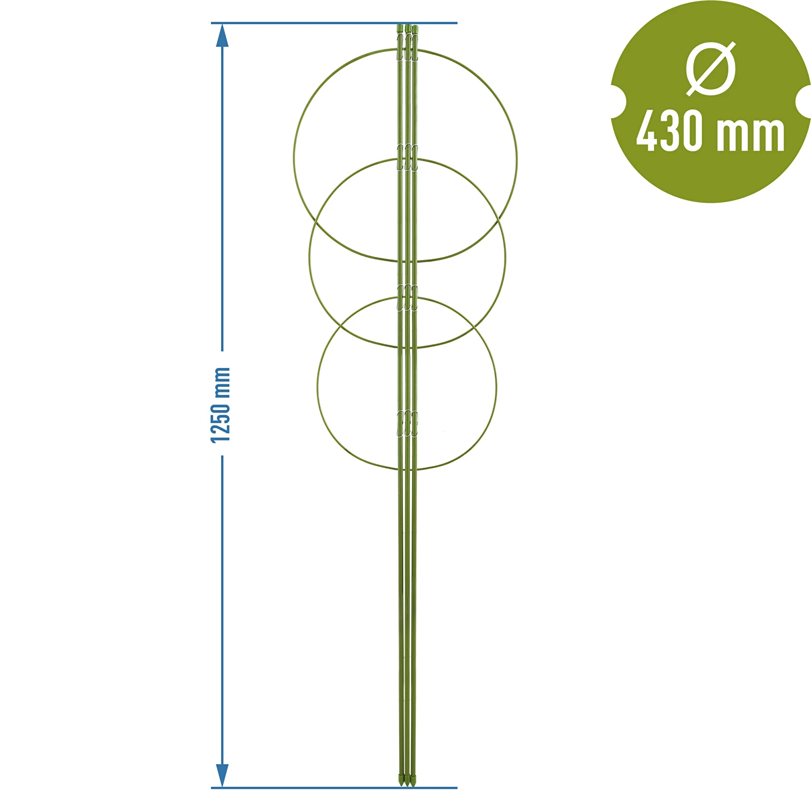 Опора кольцевая для растений с 3 кольцами 1,25 м (прикрепление растений) -  symbol:721312