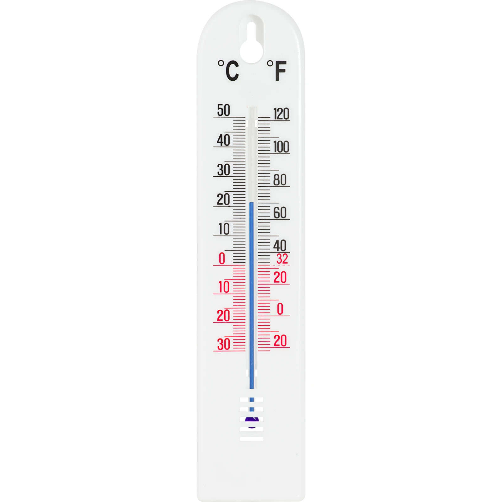 Термометр комнатный пластиковый белый (-30°C до +50°C) 20см