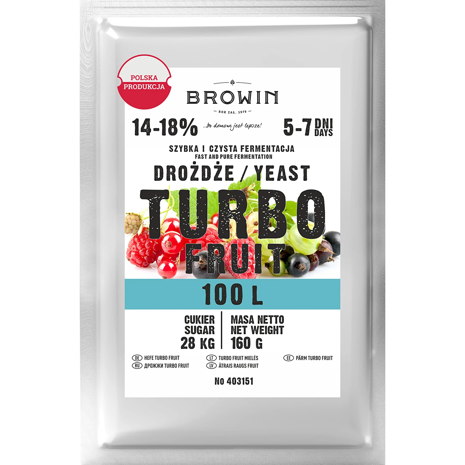 Винные дрожжи Turbo Fruit 5-7 дней 100 л