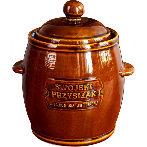 Бочонок керамический с водяной прокладкой, с крышкой, бежевый 4,5л ...