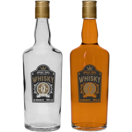 Бутылка 0,5 л с завинчивающейся крышкой, принт на бутылке "Whisky" - 4 шт. - 5 ['бутылка для домашнего виски', ' бутылка для виски', ' стеклянная бутылка с завинчивающейся крышкой', ' бутылка с завинчивающейся крышкой', ' стеклянная бутылка 500 мл', ' бутылка 0', '5 л', ' бутылки с принтом', ' бутылка с принтом']