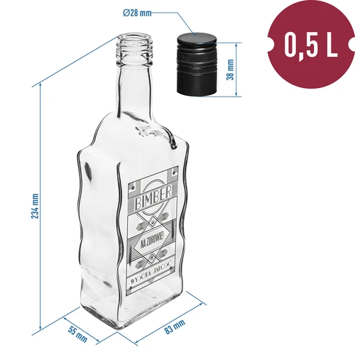 Бутылка Монастырская 0,5 л, с крышкой, принт "Bimber" - 6 ['бутылка для ликера', ' бутылка с печатью', ' бутылка для самогона', ' бутылка для ликера', ' бутылка для водки', ' бутылка для водки', ' декоративная бутылка', ' бутылка 500 мл', ' стеклянная бутылка', ' свадебная бутылка', ' для дачного стола', ' супер бутылка', ' бутылка волна']