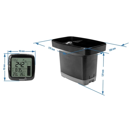 Дождемер и электронная метеостанция - беспроводная, черная - 11 ['измерение дождя', ' измерение осадков', ' беспроводная метеостанция', ' датчик осадков', ' электронная метеостанция', ' электронный датчик дождя']
