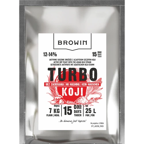 Дрожжи спиртовые Turbo Koji, 50 г  - 1 ['дрожжи Koji', ' грибок Koji', ' ржаная водка', ' картофельная водка', ' холодная затирка', ' спиртовые дрожжи', ' самогонные дрожжи', ' винокуренные дрожжи', ' без затирки', ' дрожжи для зерна', ' для виски']