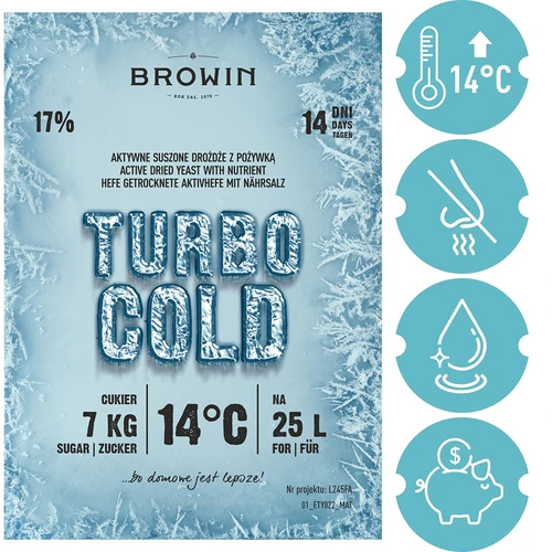 Дрожжи Turbo Cold - 5 ['спиртовые дрожжи', ' Спиртовые дрожжи', ' Дрожжи Turbo Cold', ' Самогонные дрожжи', ' Спиртовые дрожжи для спиртового брожения', ' виноделие', ' самогонные дрожжи']