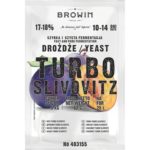 Дрожжи Turbo Slivovitz - 2 ['турбо дрожжи', ' самогонные дрожжи', ' дрожжи для самогона', ' дрожжи для сливовицы', ' сливовица', ' для фруктового сусла', ' фруктовое сусло']