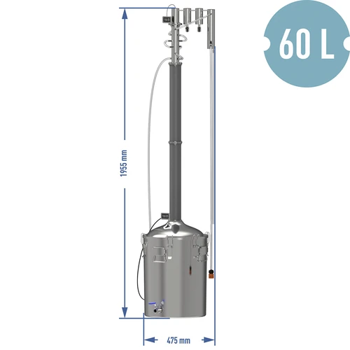 Электрический модульный дистиллятор Convex 60 л - Perun XXL - 16 ['дистиллятор Browin', ' модульные дистилляторы', ' дистиллятор с отстойниками', ' модульный дистиллятор', ' отстойники для дистиллятора', ' чистый дистиллят', ' дистилляционный комплект', ' выпуклая крышка', ' крышка типа convex', ' емкость для дистилляции с крышкой', ' комплект для дистилляции', ' дистилляционный комплект для расширения', ' дистилляция на разных источниках тепла', ' дистиллятор 60 л', ' холодные пальцы']