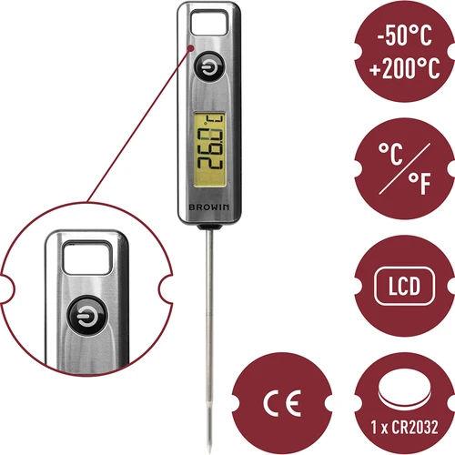 Электронный кулинарный термометр LCD (-50°C до +200°C) - 5 ['подарок', ' кулинарный термометр', ' термометр со щупом', ' термометр-щуп', ' ЖК-дисплей температуры', ' электронный кулинарный термометр']