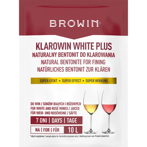 Klarowin White Plus - осветляющее средство 8 г  - 1 ['осветлитель для вина', ' осветляющее средство', ' осветлитель для вина', ' для осветления вина', ' аксессуары для осветления вина', ' домашнее вино', ' белое вино', ' розовое вино', ' для осветления соков', ' осветление соков']