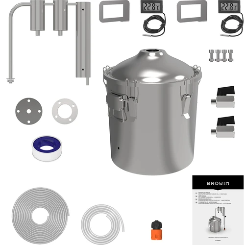 Классический дистиллятор convex 30 Л - 2 отстойника - 3 ['дистиллятор Browin', ' модульные дистилляторы', ' дистиллятор с отстойниками', ' модульный дистиллятор', ' отстойники для дистилляции', ' чистый дистиллят', ' комплект для дистилляции', ' выпуклая крышка', ' крышка типа convex', ' емкость для дистилляции с крышкой', ' комплект для дистилляции', ' комплект для дистилляции для расширения', ' дистилляция на разных источниках тепла']